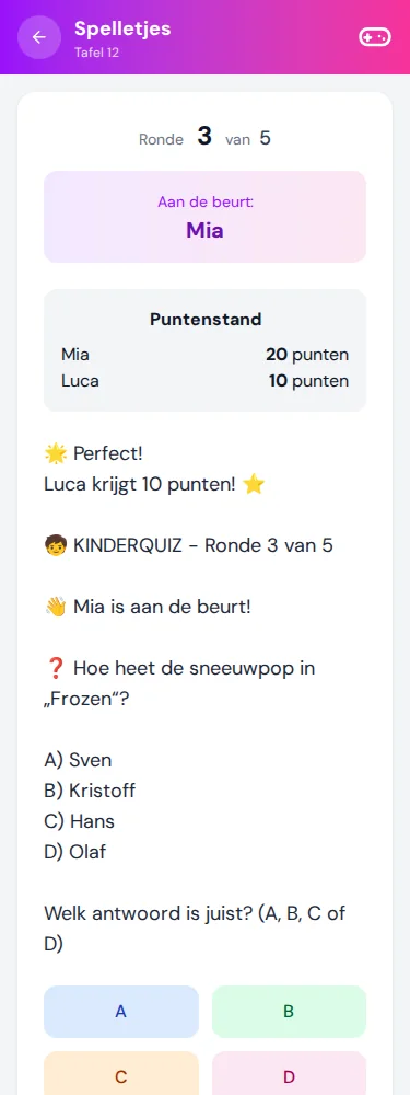 De tussenstand bekijken · Mia & Luca · Via Palermo
