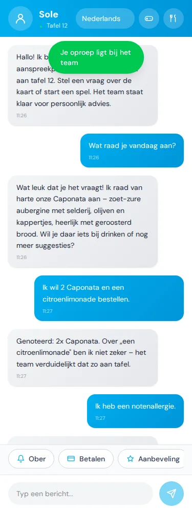 Gastweergave · Bij allergieën is je team aan zet. · Via Palermo