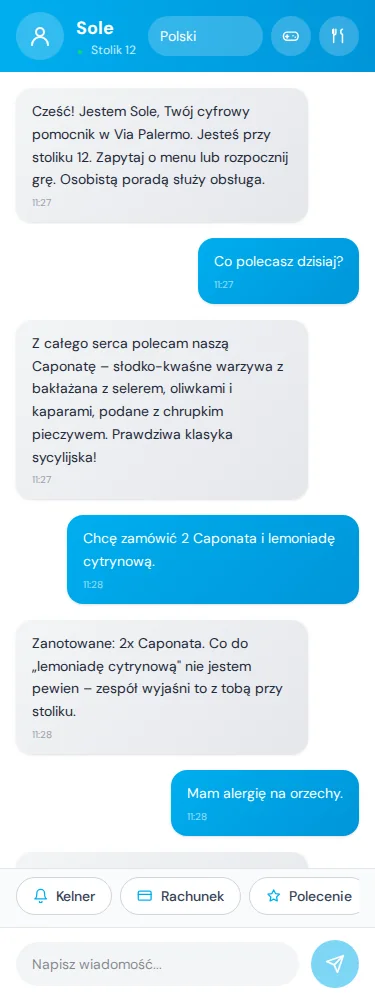 Widok gościa · Ten sam stolik. Inna perspektywa. · Via Palermo