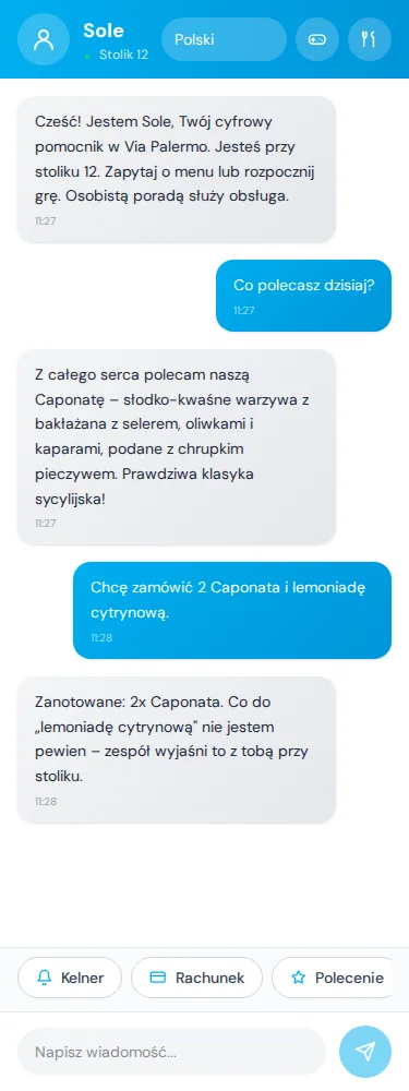 Widok gościa · Cała prośba pozostaje widoczna. · Via Palermo