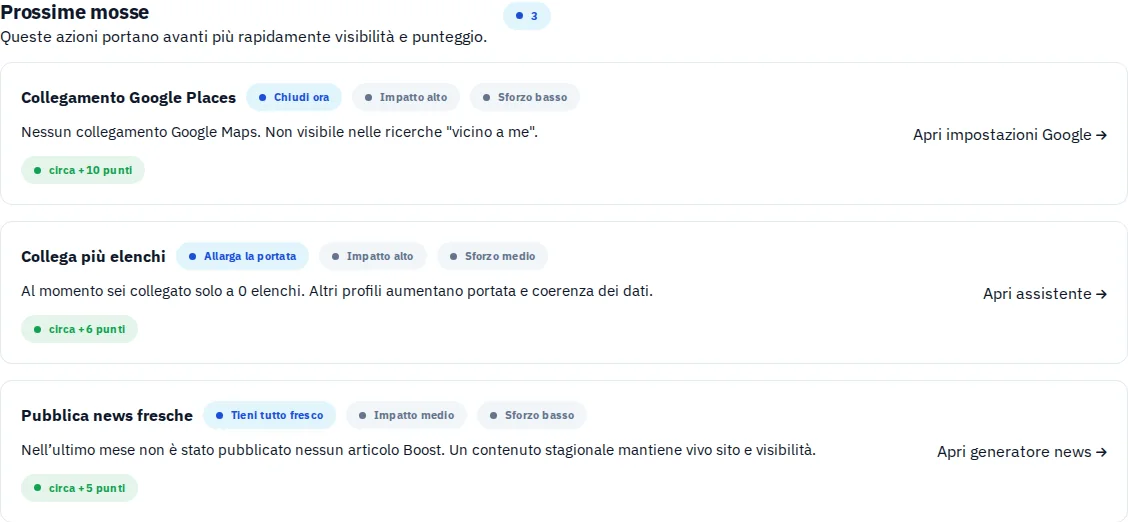 Trovare la prossima attività. · Via Palermo