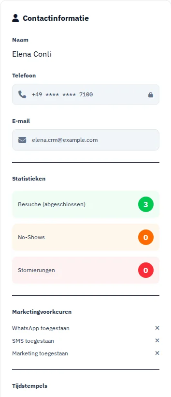 Na het koppelen · Van nummer naar contact. · Via Palermo