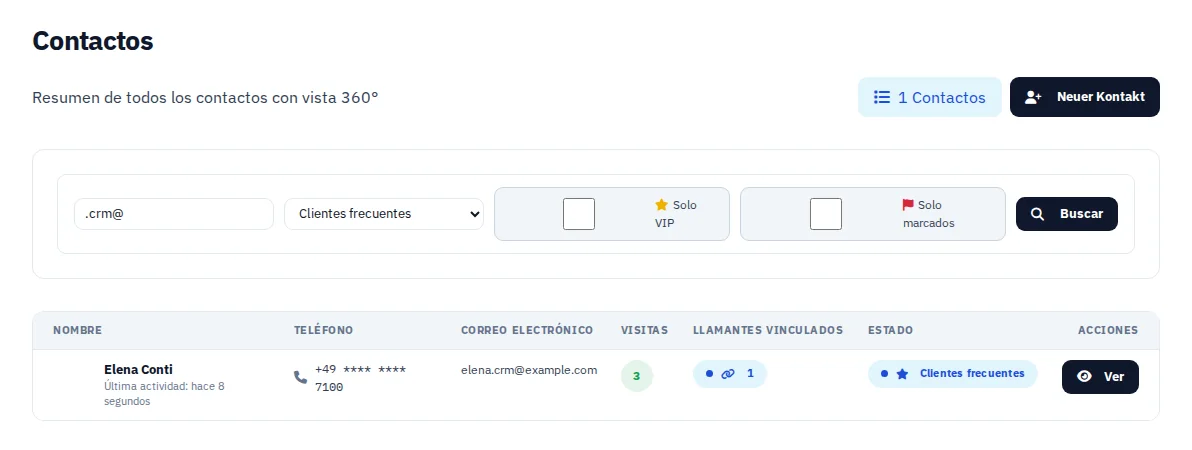 Filtra los clientes que buscas. · Via Palermo