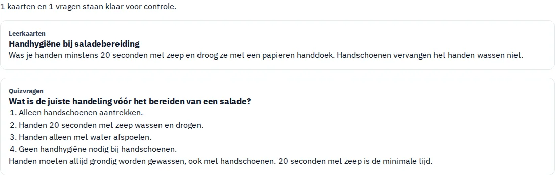 Gegenereerd voorstel · Fris handhygiëne op