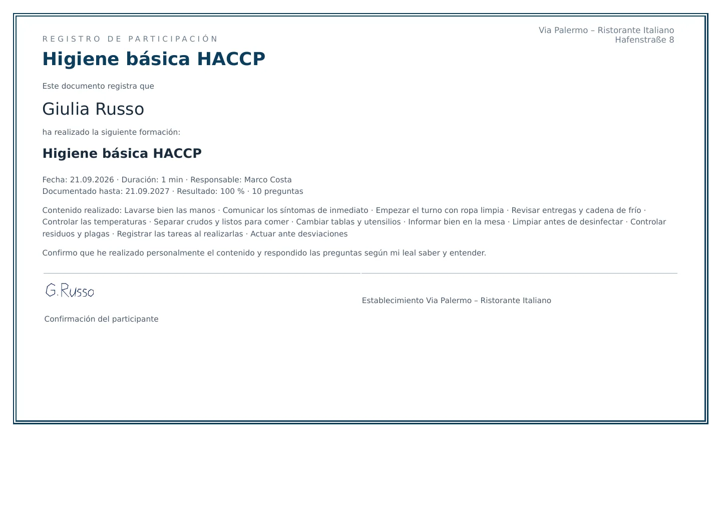 Abre el certificado · Via Palermo