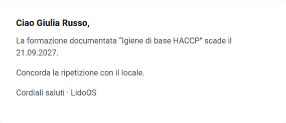 Ricorda il rinnovo · Via Palermo