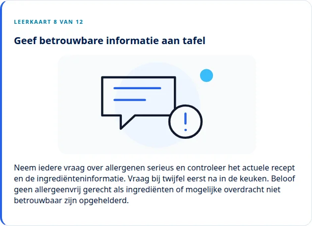 Beantwoord vragen over allergenen · Via Palermo