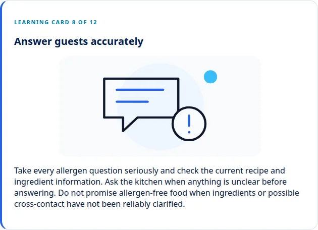 Answer allergen questions · Via Palermo