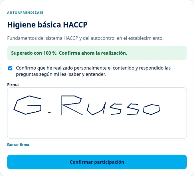 Confirma y firma · Via Palermo