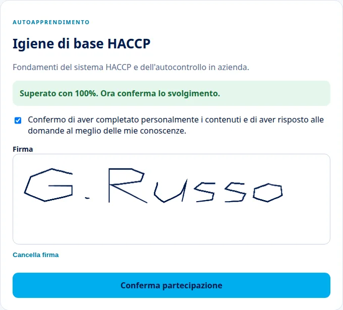 Conferma e firma · Via Palermo