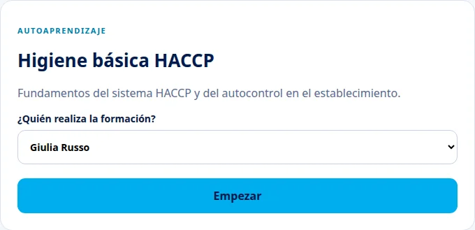 Elige tu nombre · HACCP · Via Palermo