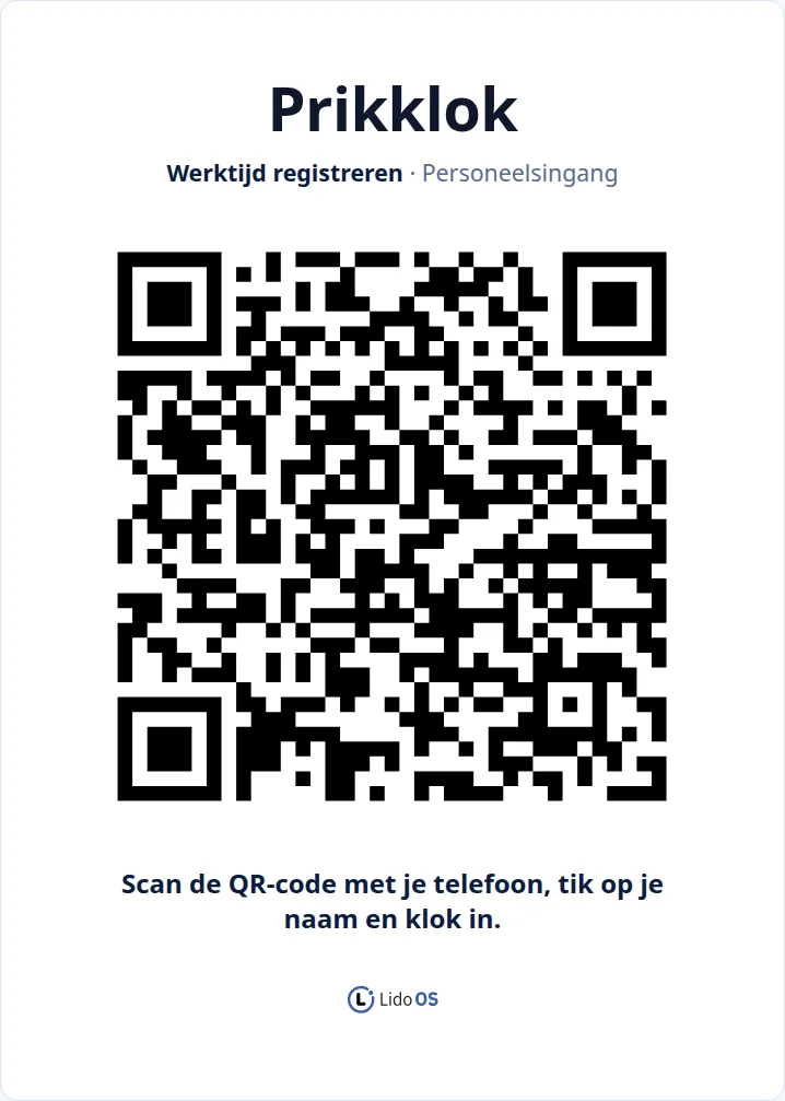 Printbare klokposter en persoonlijke klokpagina met pauzefunctie.