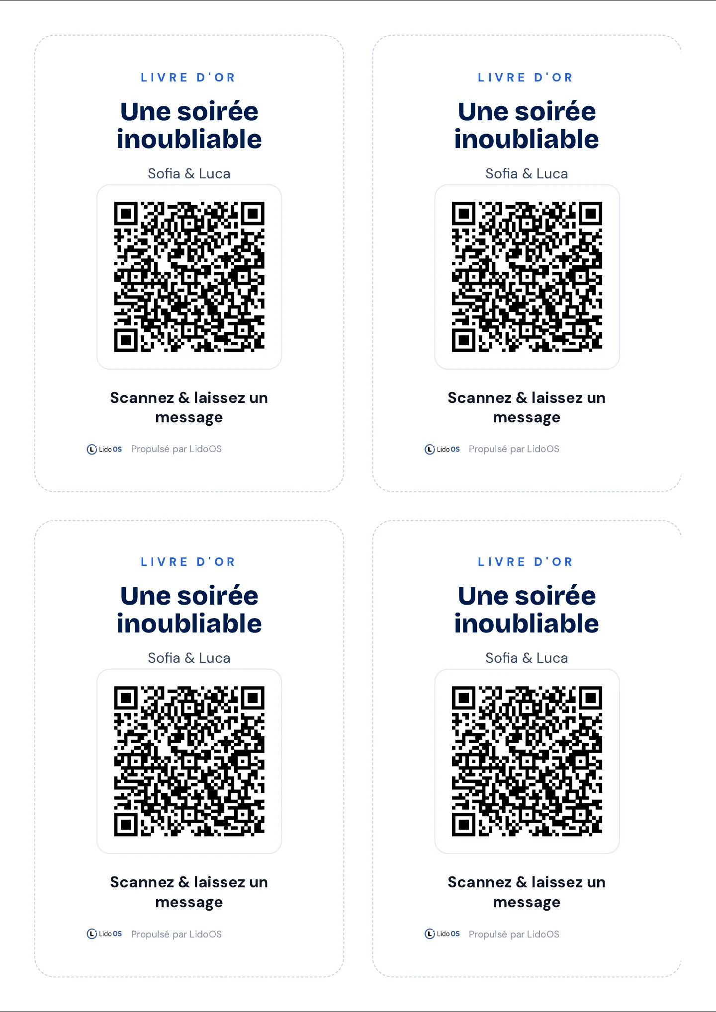 Cartes QR de table en PDF à imprimer · Via Palermo