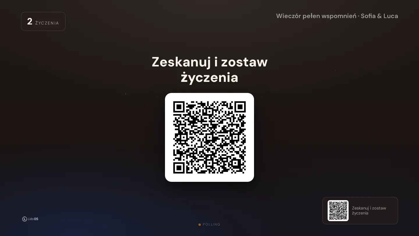 Zaproszenie QR · Dopasuj księgę do okazji. · Via Palermo