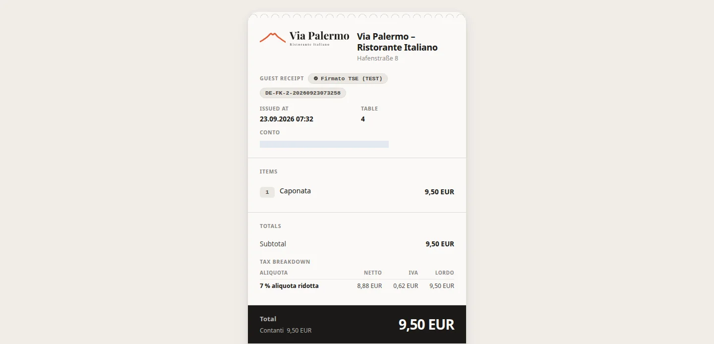 Consegnare lo scontrino digitale.