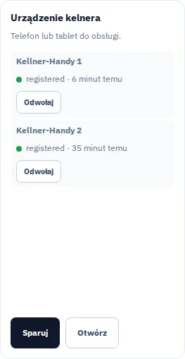 Telefony kelnerów zarejestrowane na Box.