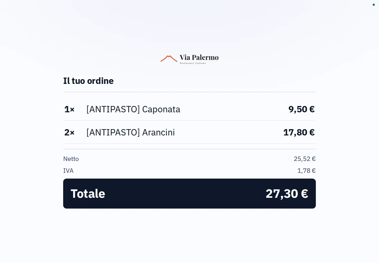 Conto sul display · Seguire il conto alla cassa.
