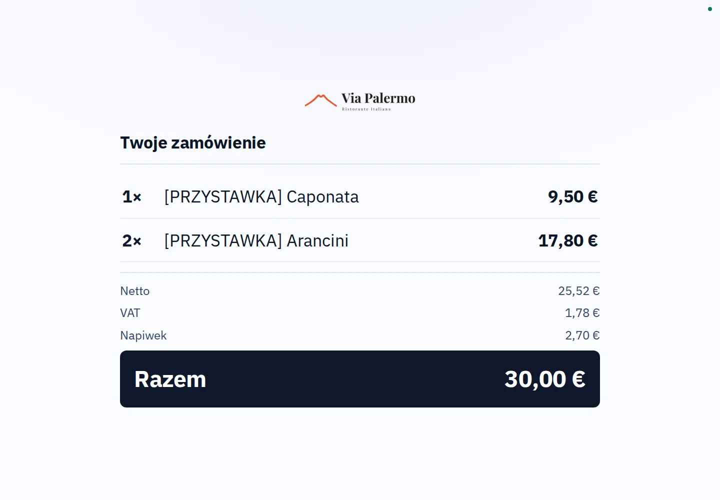 Z zapisanym napiwkiem · Śledź rachunek na ekranie przy kasie.