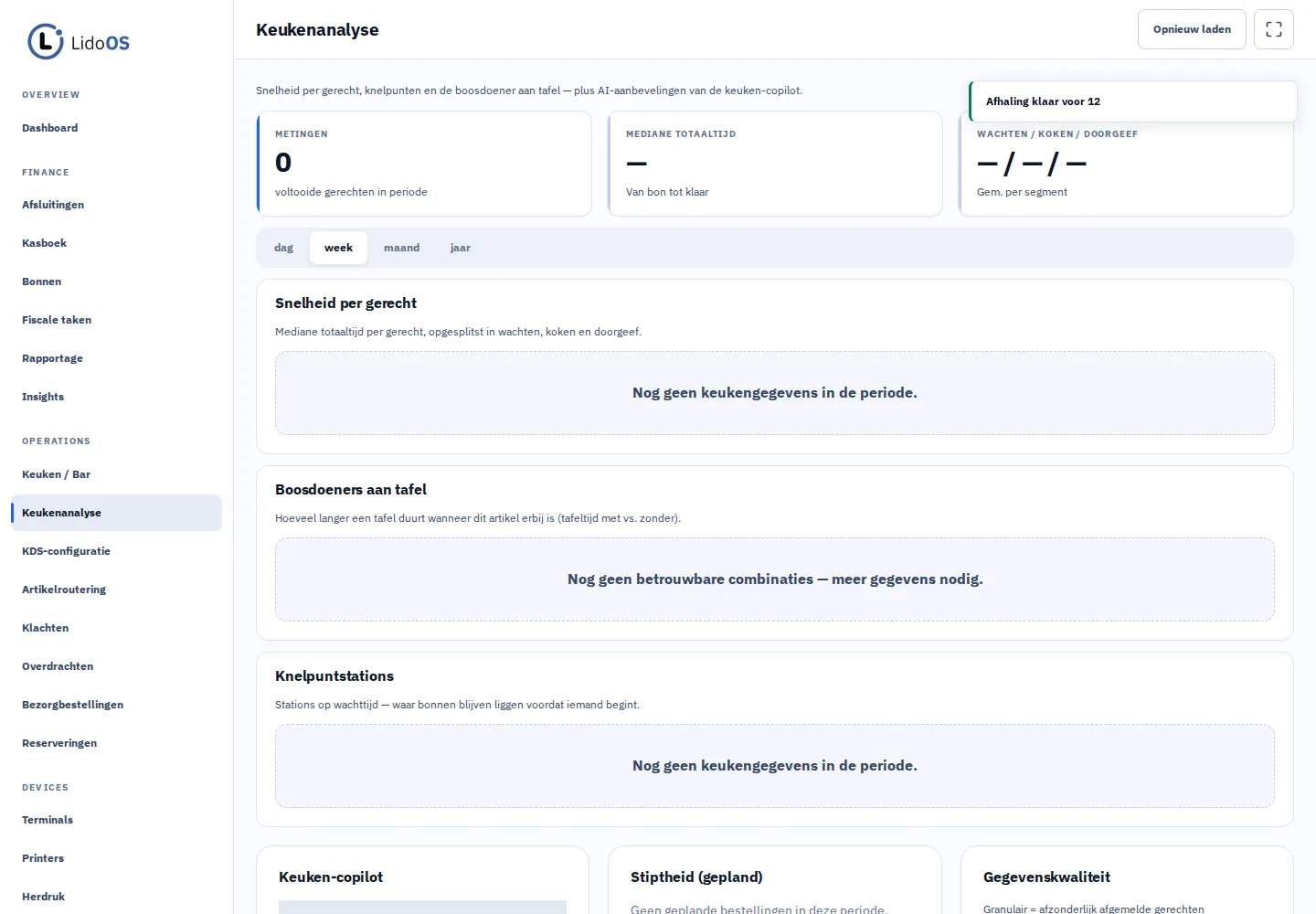 Wachten, koken en uitgeven onderscheiden.