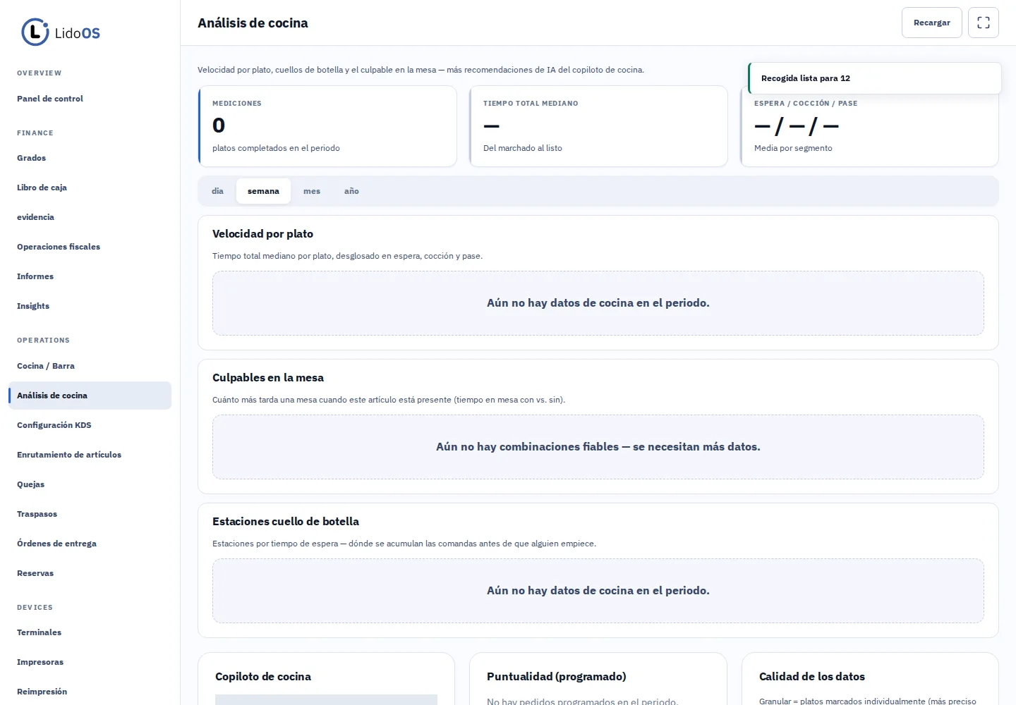 Separar espera, cocina y entrega.