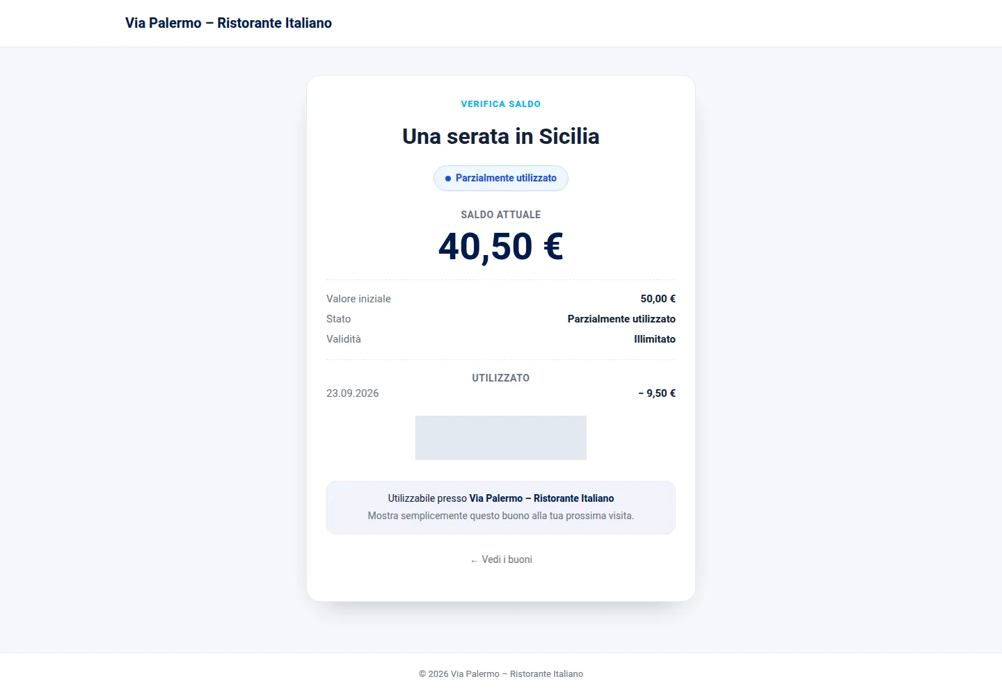 Credito residuo in Nova · Verifica e utilizza un buono.
