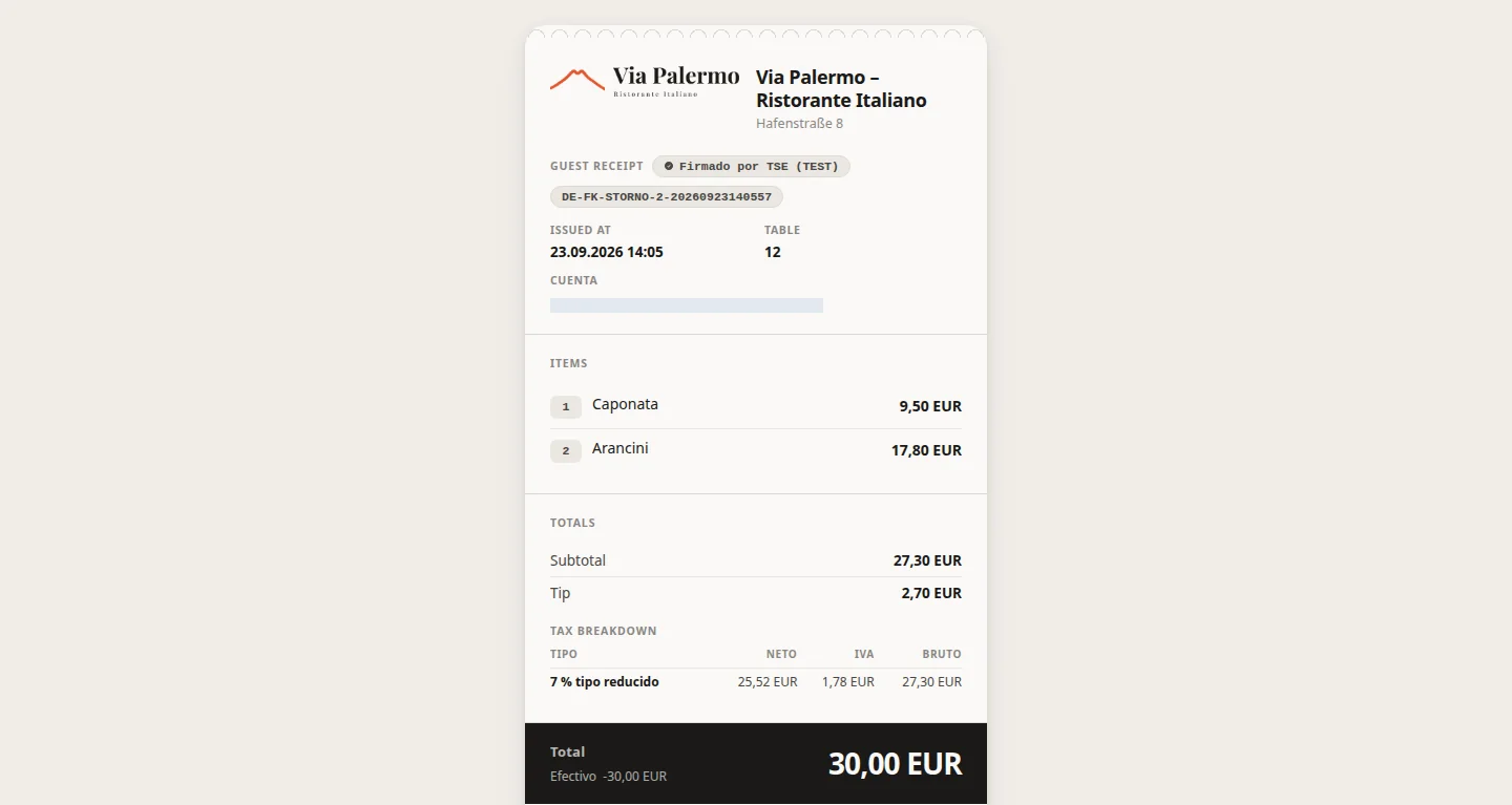 Contra-ticket · Anula con motivo y justificante.