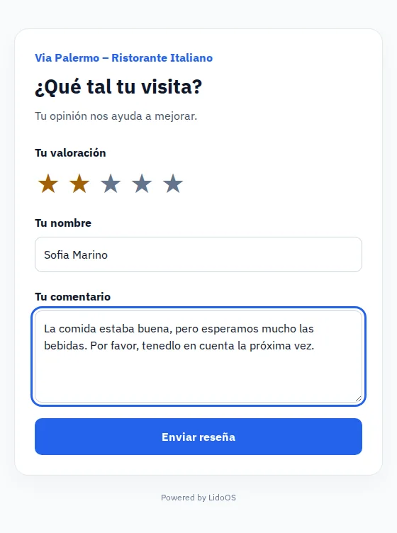 Invitar a tus clientes · Via Palermo
