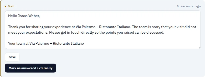 Prepare replies · Via Palermo