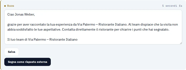 Preparare le risposte · Via Palermo