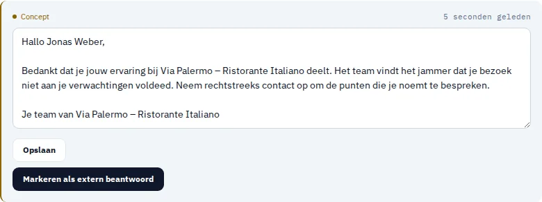 Antwoorden voorbereiden · Via Palermo