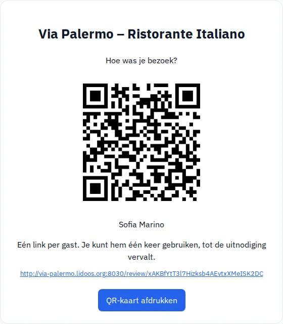 Gasten uitnodigen · Via Palermo