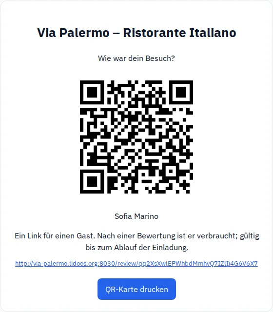 Gäste einladen · Via Palermo