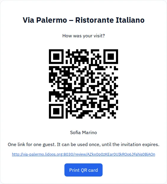 Invite guests · Via Palermo