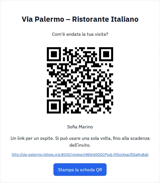 Invitare gli ospiti · Via Palermo