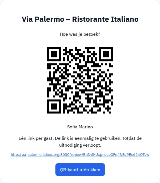 Gasten uitnodigen · Via Palermo