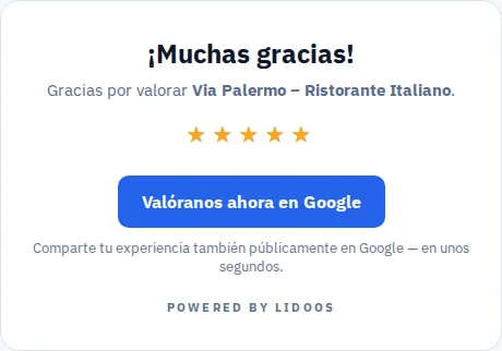 Cinco estrellas · Dar libertad de elección · Via Palermo