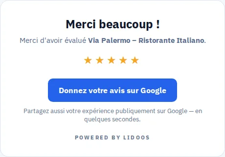 Cinq étoiles · Laisser le choix · Via Palermo