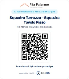 Anteprima di stampa di una carta con QR per l’azione fittizia per ospiti.