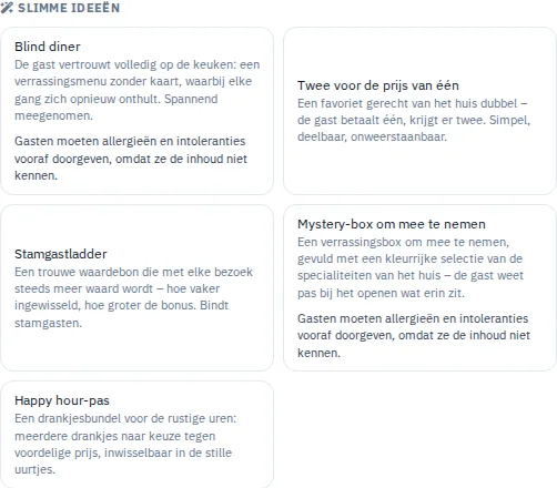 Ideeënbibliotheek in de cadeaubonstudio met sjablonen voor cadeaubonacties.
