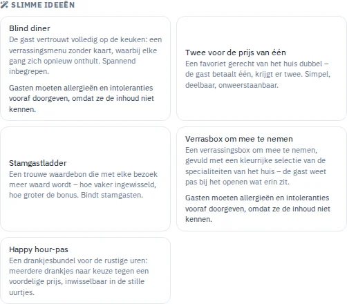 Ideeënbibliotheek in de cadeaubonstudio met sjablonen voor cadeaubonacties.