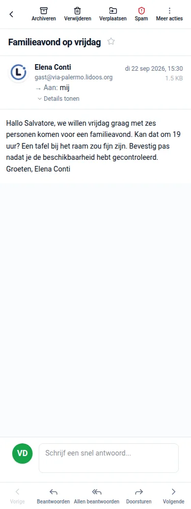 Ook tussen keuken en zaal bereikbaar. · Via Palermo