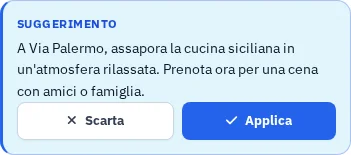 Proposta generata nello Studio Sito che semplifica un testo esistente di ristorante.